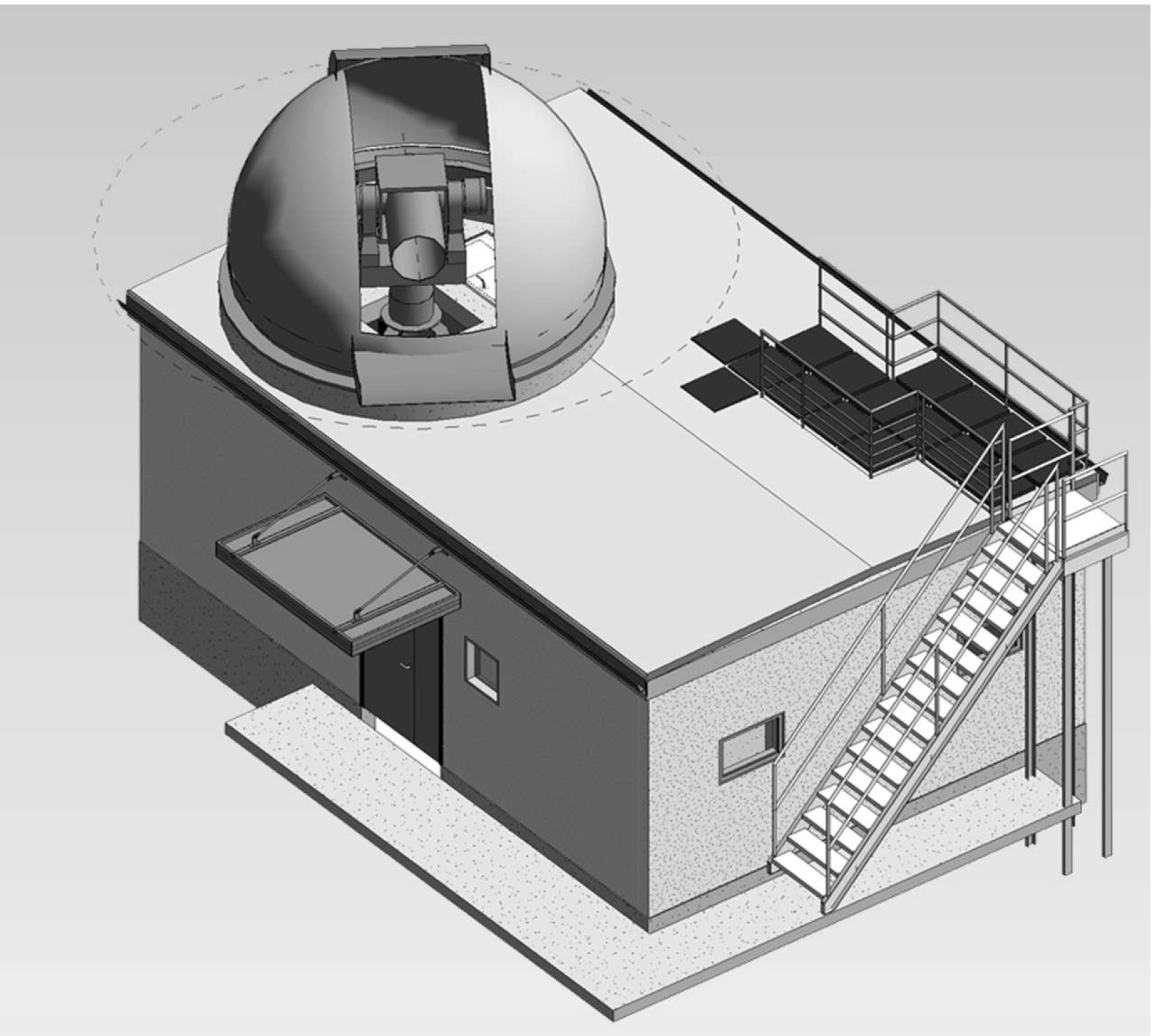 Schematic diagram of the outside of the SGSLR station and shelter